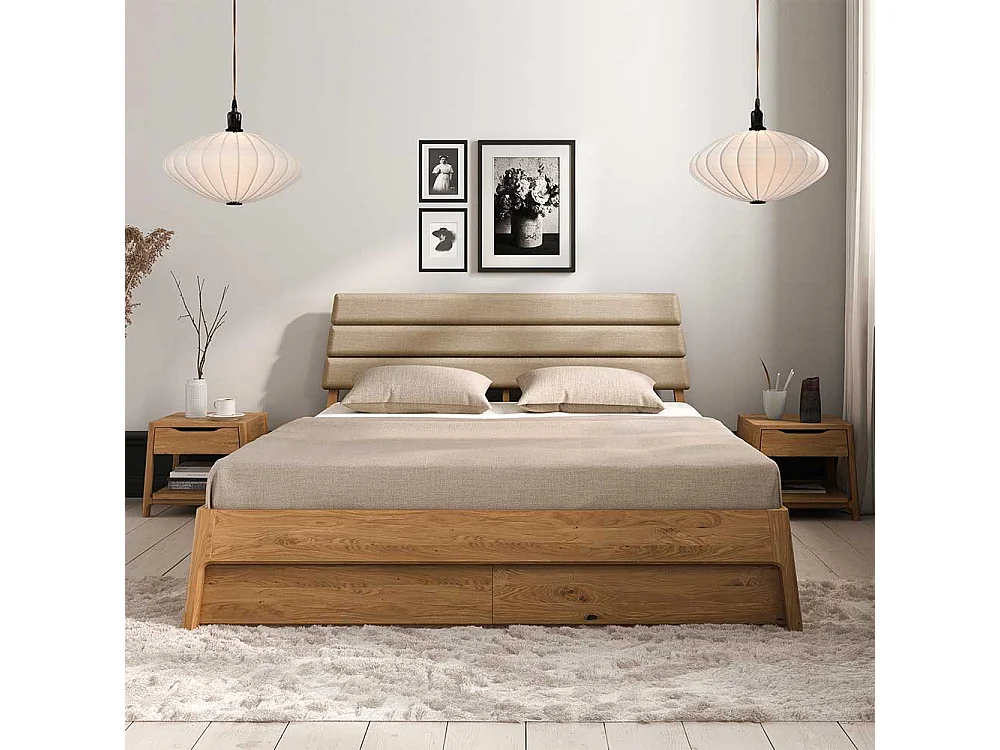 Holzbett in Wildeichefarben Beige