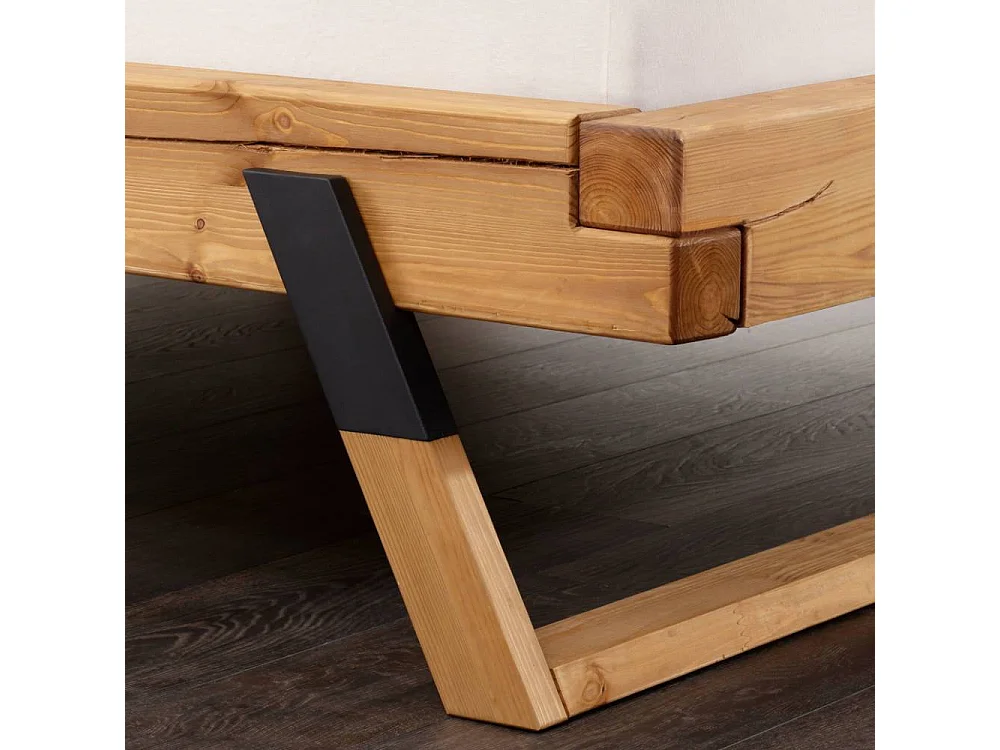 Bettgestell Massivholzbett aus Massivholz mit Mittelsteg