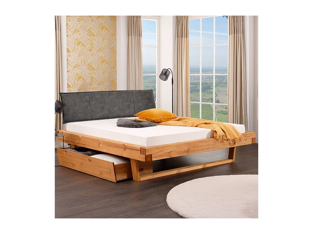 Holzbett Doppelbett aus Massivholz mit Massivholz Oberfläche
