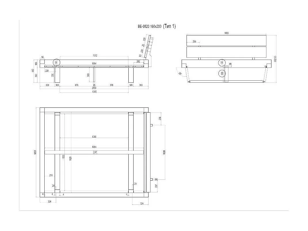 Holzbett Doppelbett aus Massivholz mit Massivholz Oberfläche