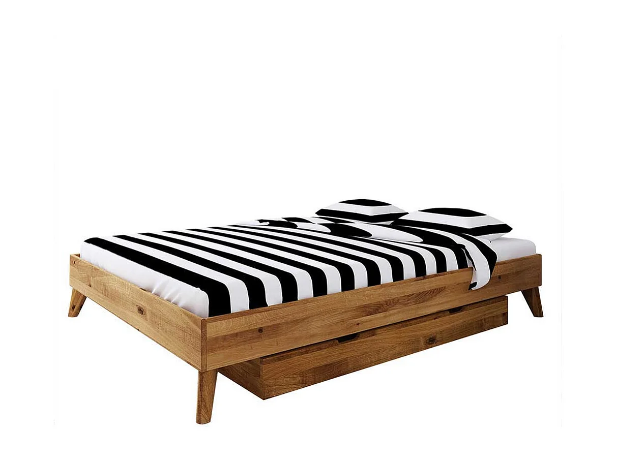 Massivholzbett ohne Kopfteil Wildeiche geölt