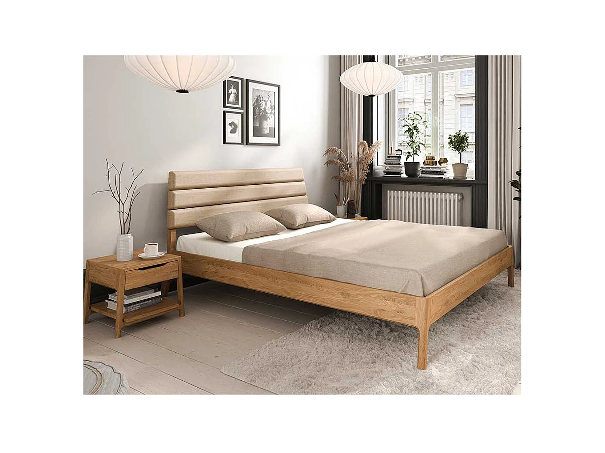 Holzbett in Wildeichefarben Beige
