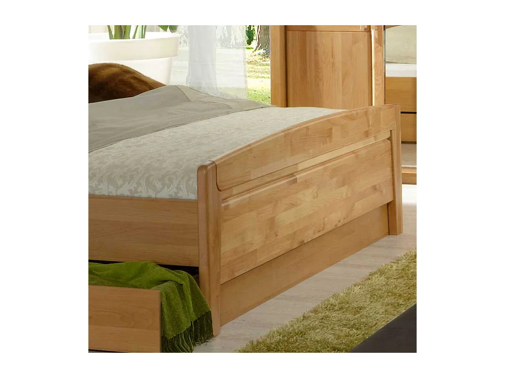 Doppelbett aus Erle Teilmassiv Bettkasten