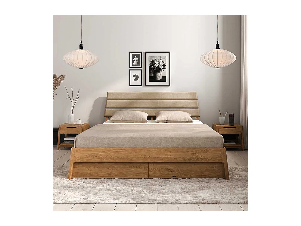 Holzbett in Wildeichefarben Beige