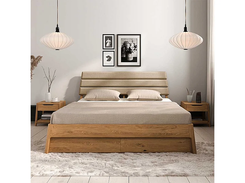 Holzbett in Wildeichefarben Beige