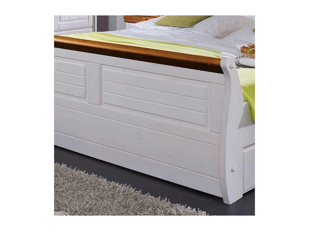 Ehebett in Weiß Honigfarben