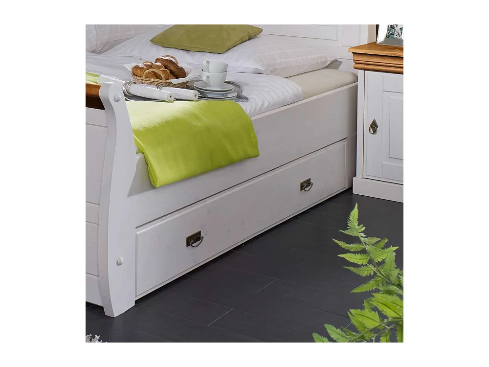 Ehebett in Weiß Honigfarben