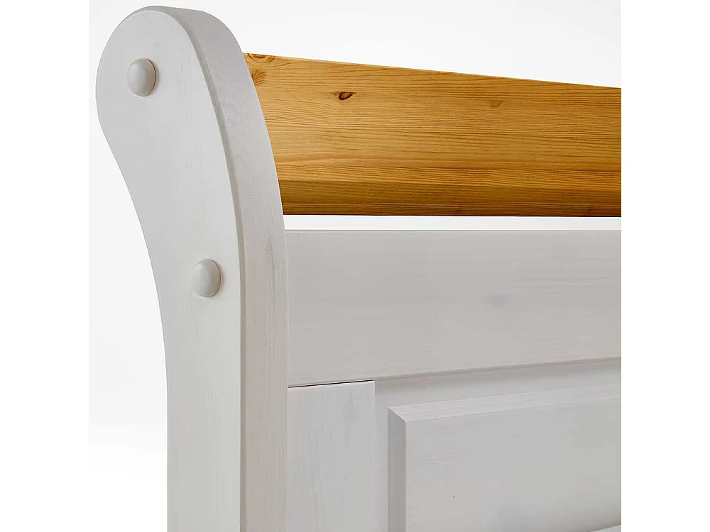 Massivholzbett aus Kiefer Weiß Landhaus Design