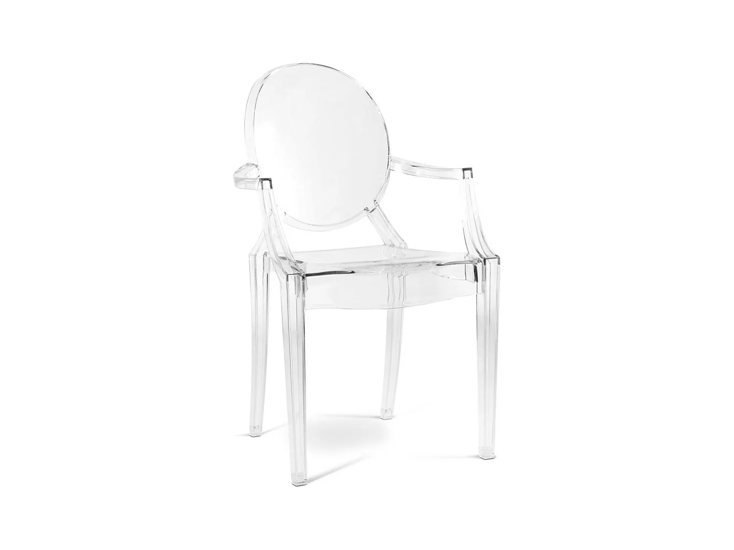 Fauteuil design en polycarbonate transparent ou Opaque - Collection Louiva-Couleur Noir