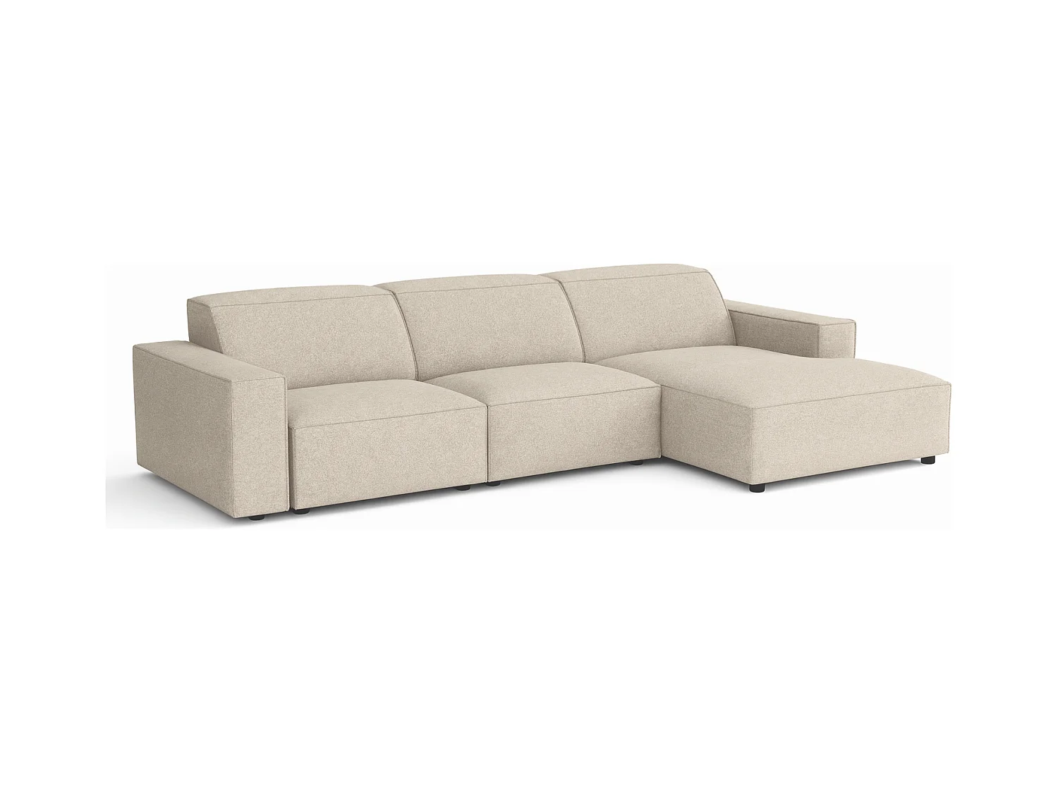 Canapé d’angle modulaire Cursal A  droit  – 284 x 166 cm, créme Raven 24, design moderne