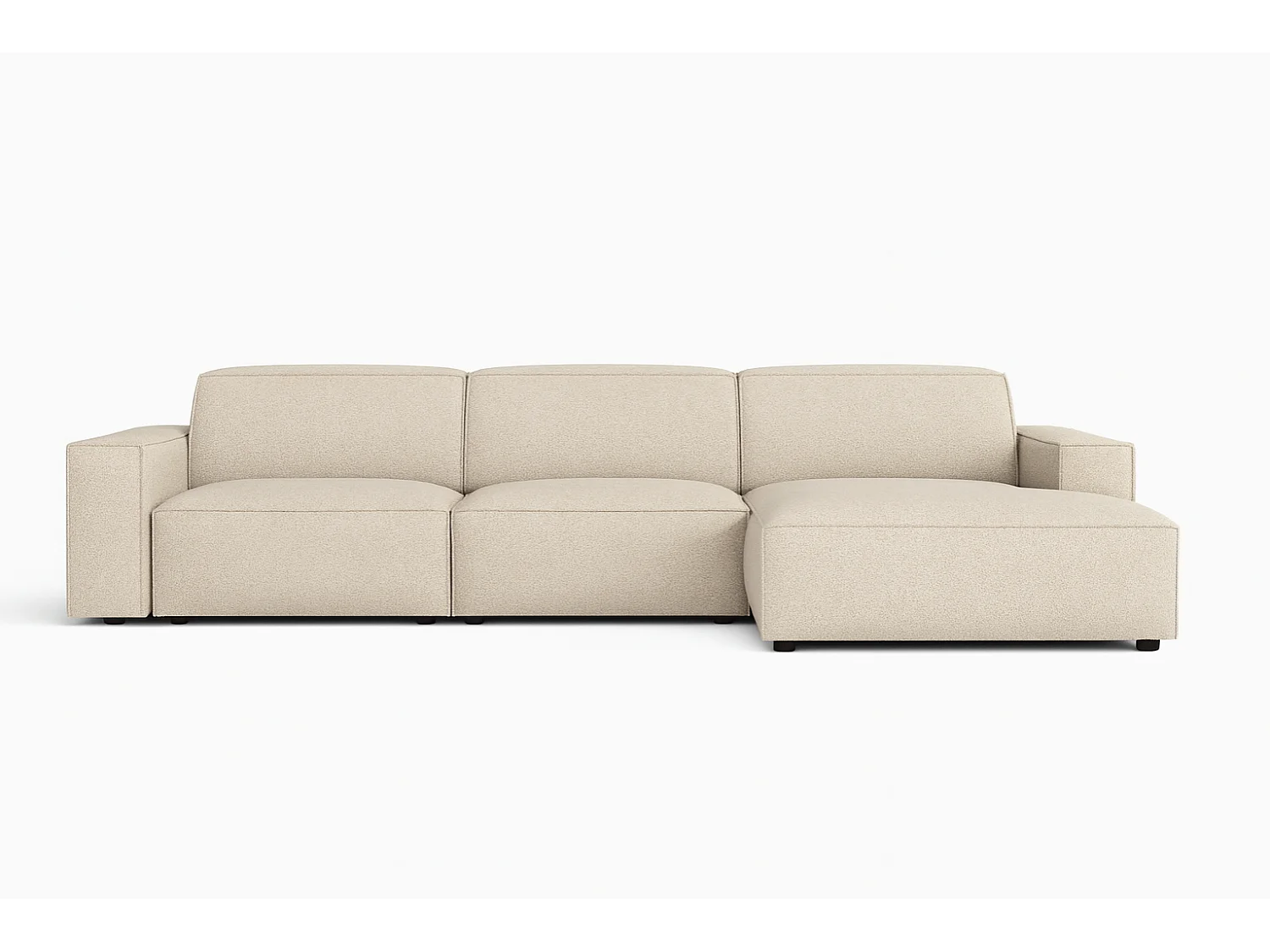 Canapé d’angle modulaire Cursal A  droit  – 284 x 166 cm, créme Raven 24, design moderne