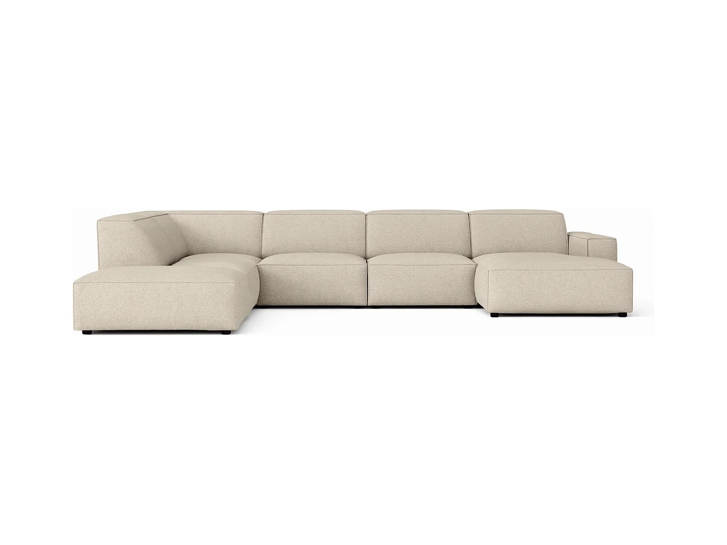 Canapé d’angle modulaire Cursal D droit – 364 x 262 x 70 cm, créme Raven 24, design moderne