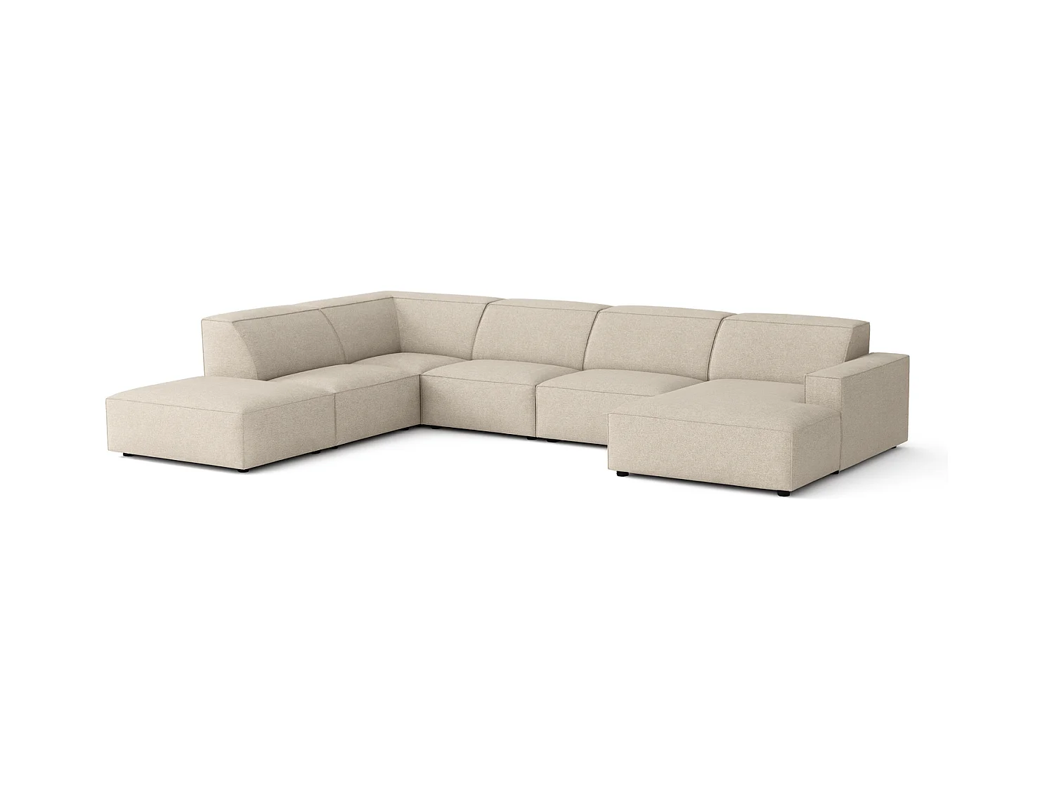 Canapé d’angle modulaire Cursal D droit – 364 x 262 x 70 cm, créme Raven 24, design moderne