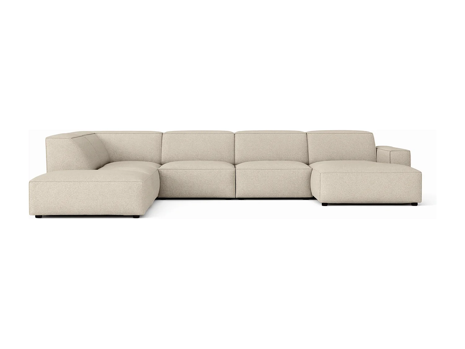 Canapé d’angle modulaire Cursal D droit – 364 x 262 x 70 cm, créme Raven 24, design moderne