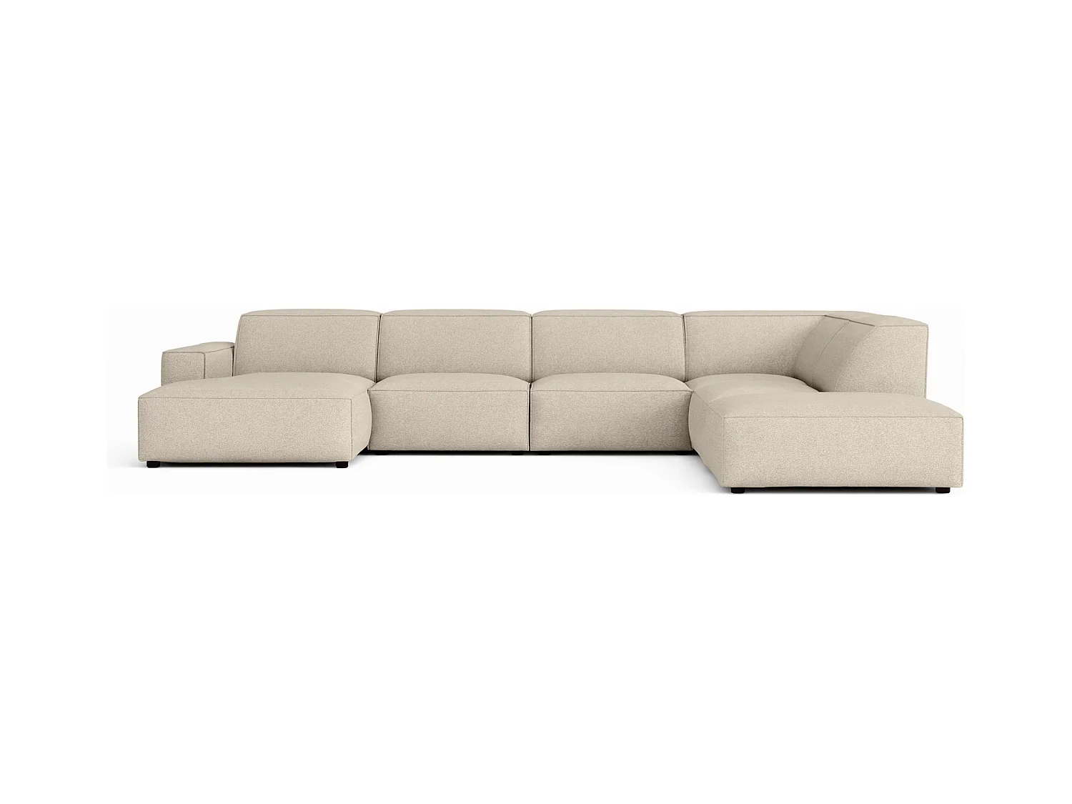 Canapé d’angle modulaire Cursal D gauche – 364 x 262 x 70 cm, créme Raven 24, design moderne