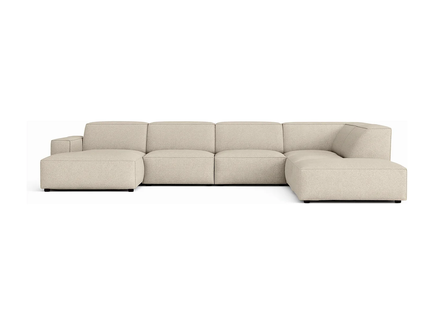 Canapé d’angle modulaire Cursal D gauche – 364 x 262 x 70 cm, créme Raven 24, design moderne