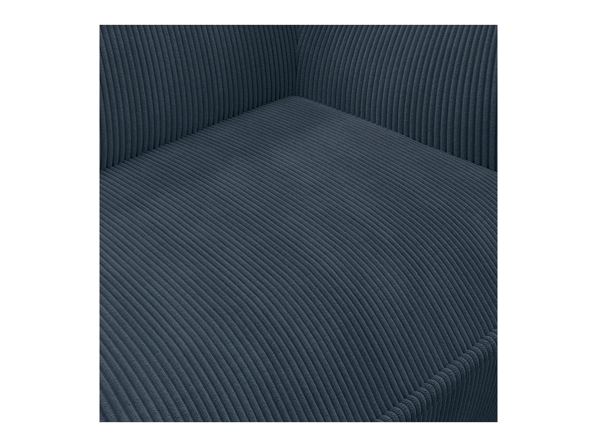Canapé 3 places en velours côtelé bleu foncé - Lidia