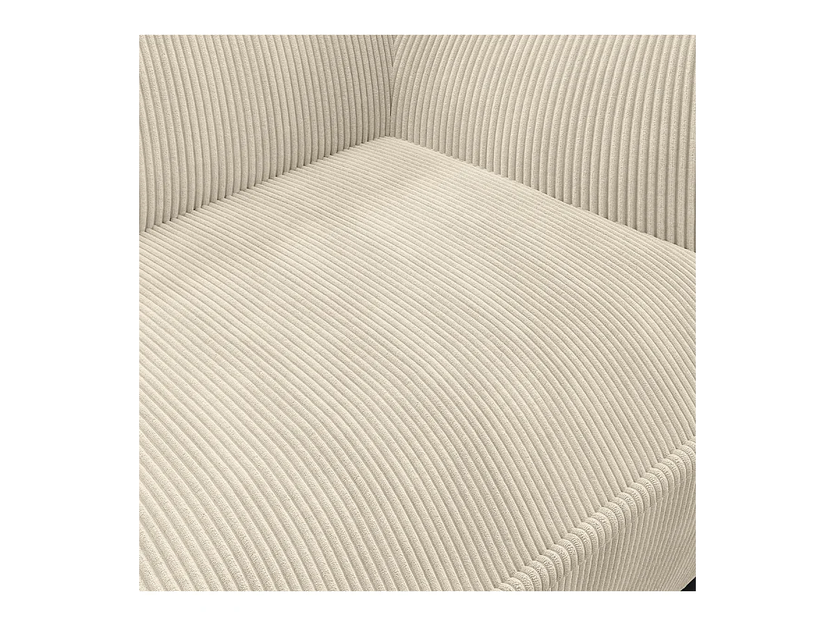 Canapé 3 places en velours côtelé beige - Lidia