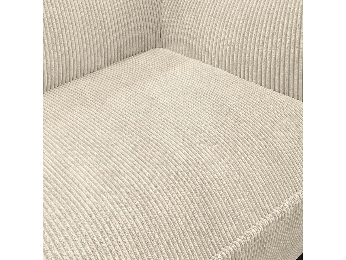 Canapé 3 places en velours côtelé beige - Lidia