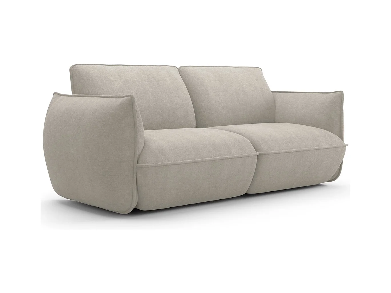 Canapé 3 places en tissu chenille beige - Lidia