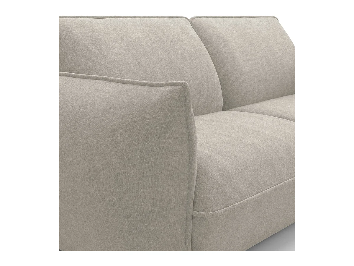 Canapé 3 places en tissu chenille beige - Lidia