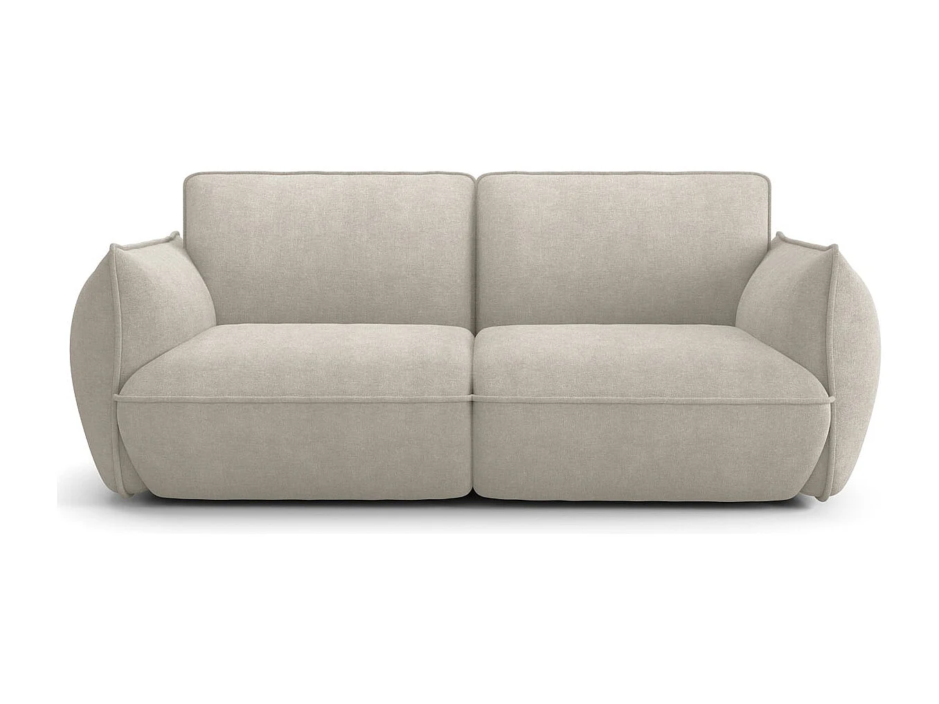 Canapé 3 places en tissu chenille beige - Lidia