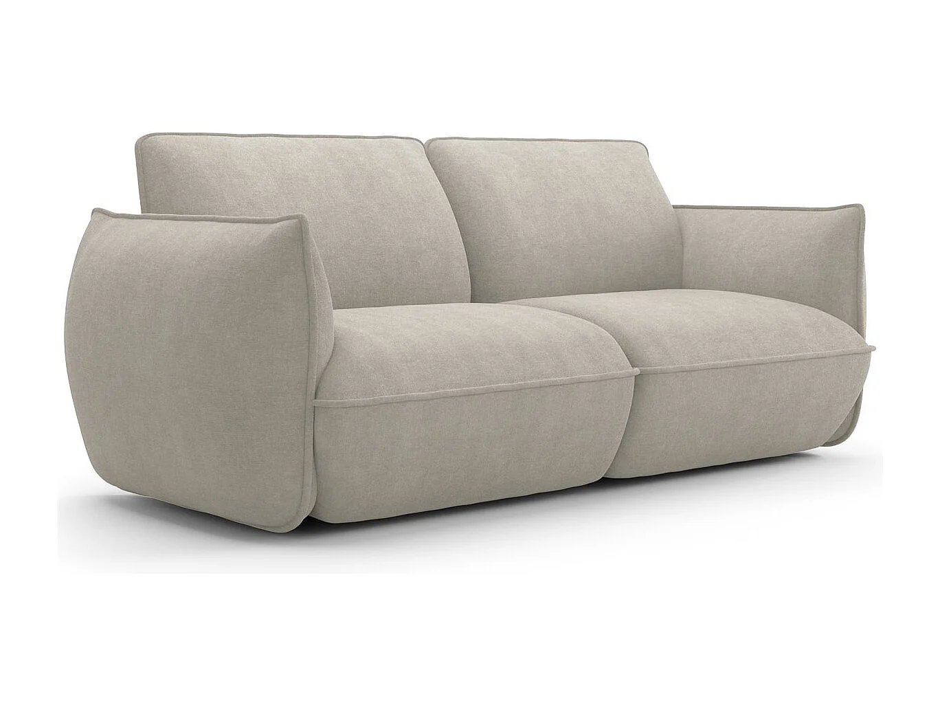 Canapé 3 places en tissu chenille beige - Lidia