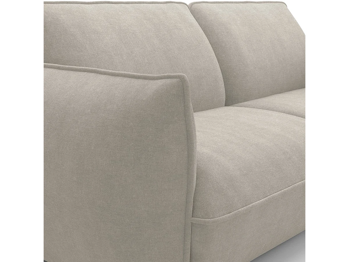 Canapé 3 places en tissu chenille beige - Lidia