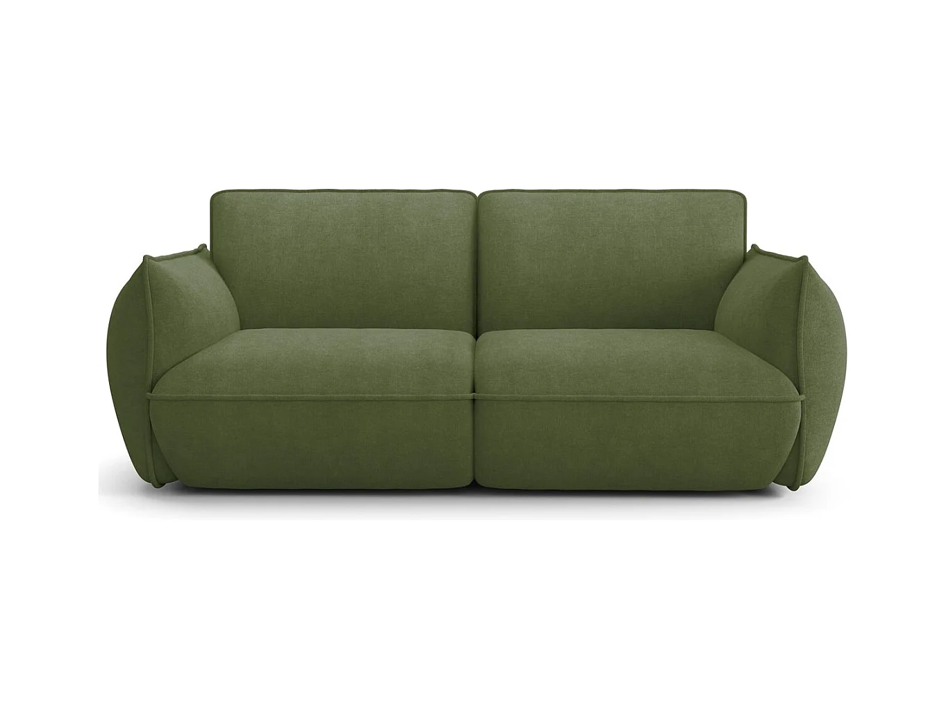 Canapé 3 places en tissu chenille vert olive - Lidia