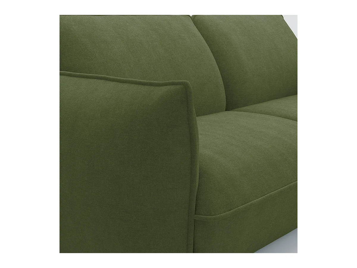 Canapé 3 places en tissu chenille vert olive - Lidia