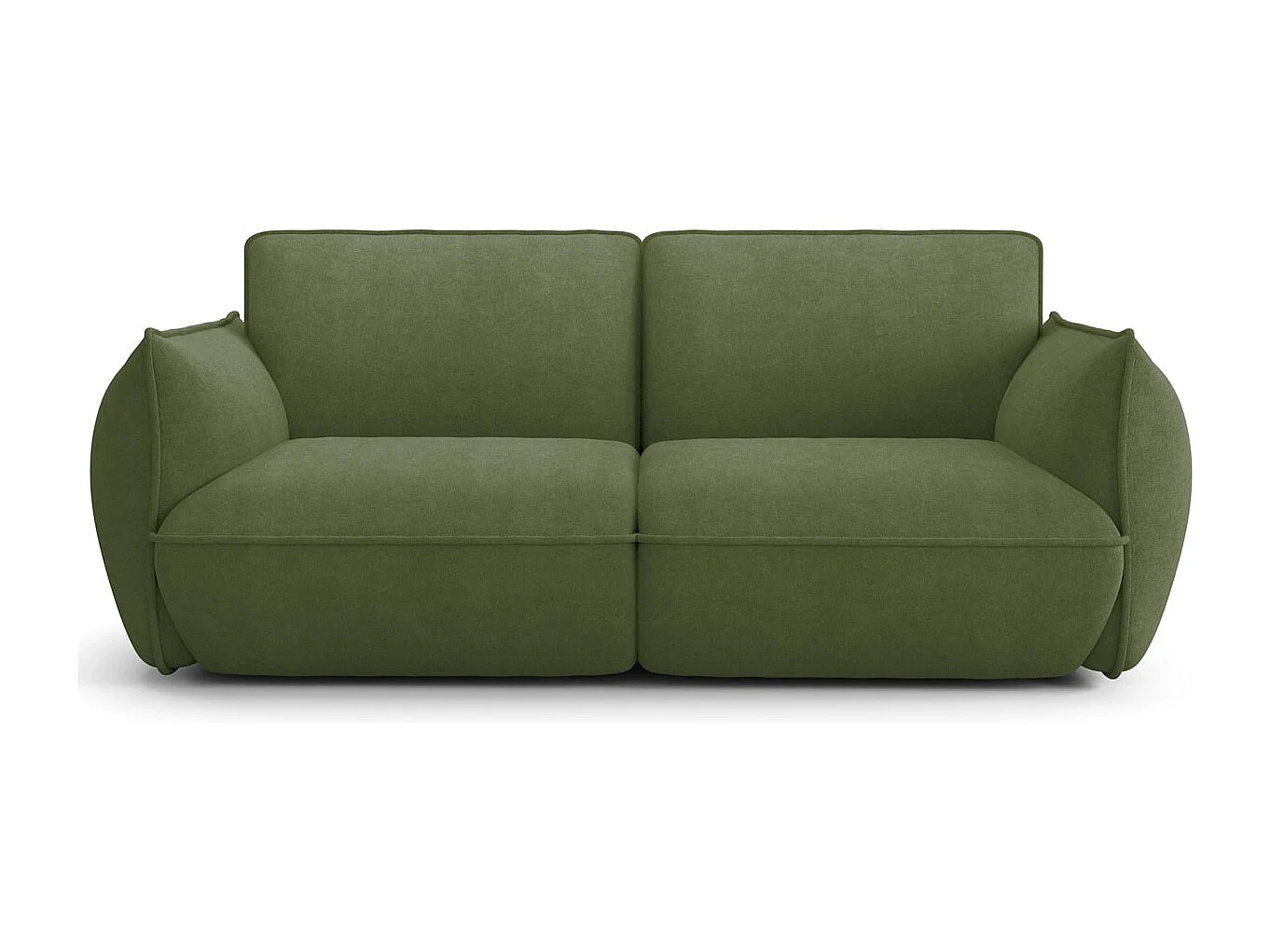 Canapé 3 places en tissu chenille vert olive - Lidia