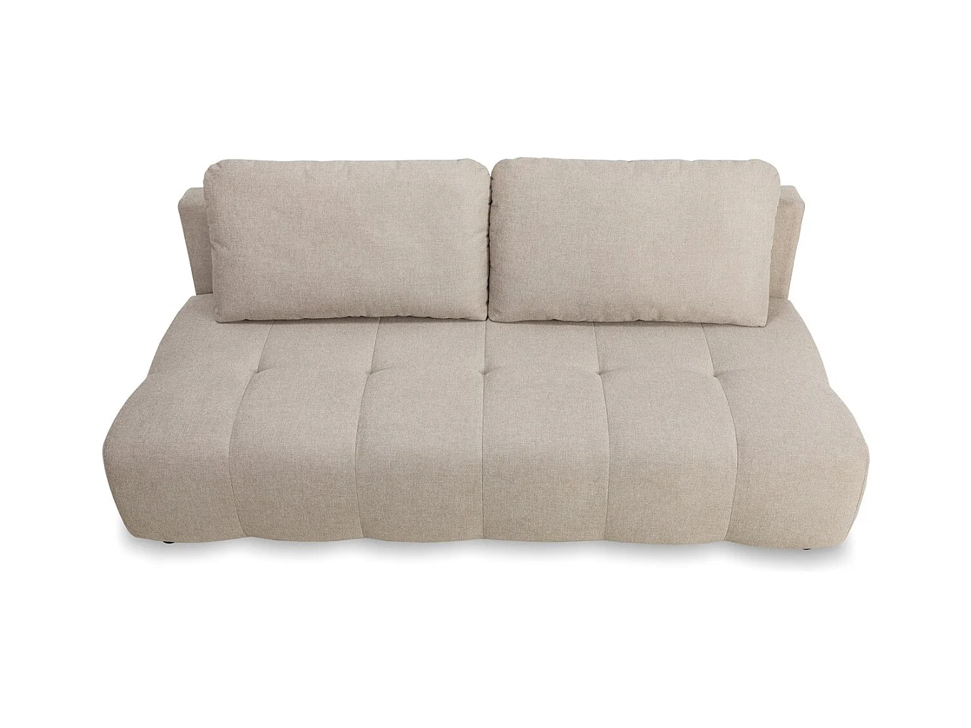 Canapé convertible 3 places en tissu beige - Sacha