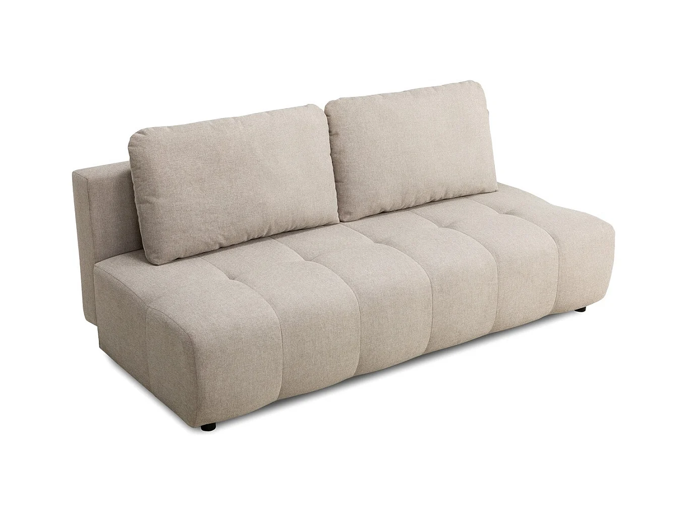 Canapé convertible 3 places en tissu beige - Sacha