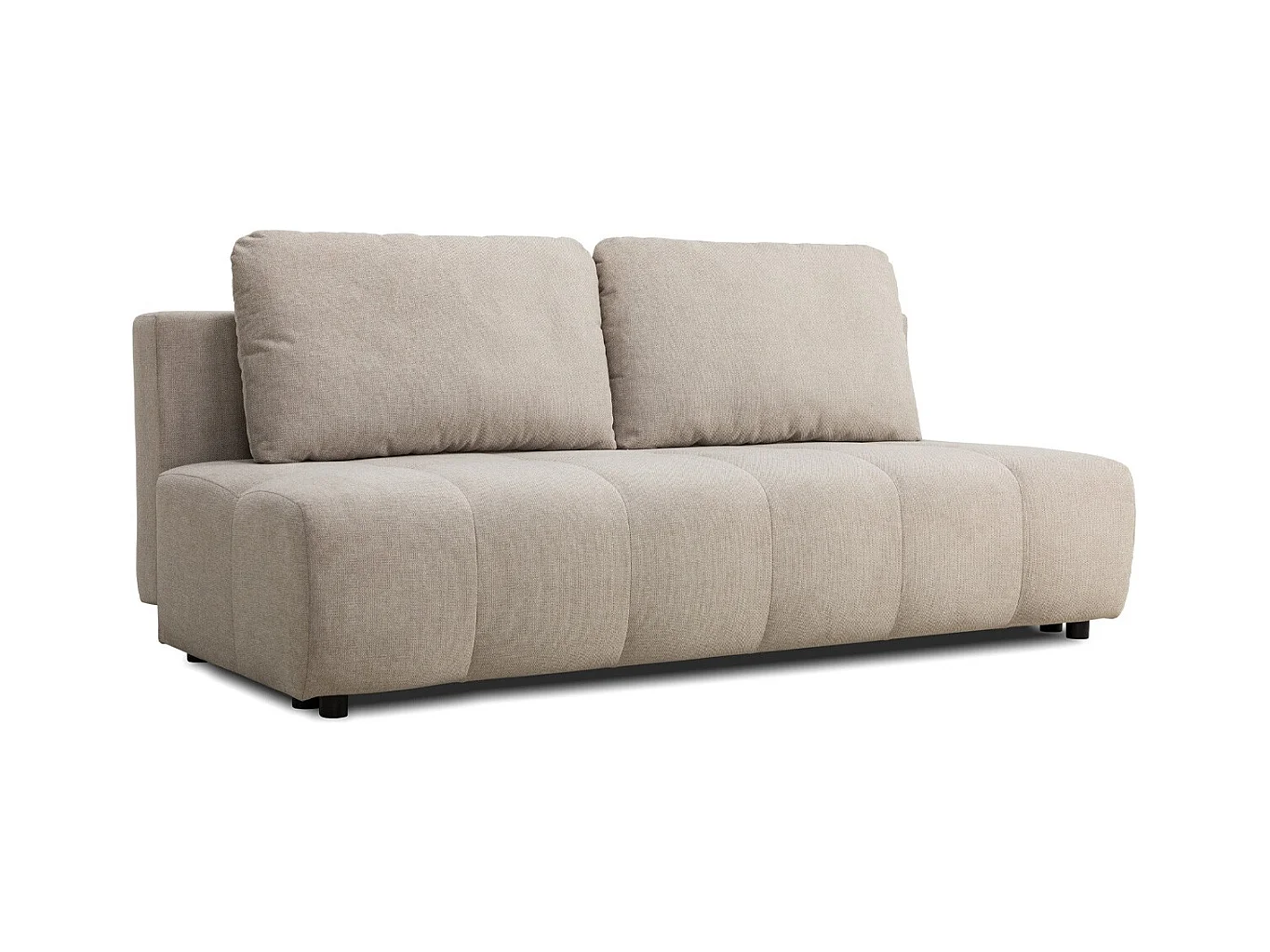 Canapé convertible 3 places en tissu beige - Sacha