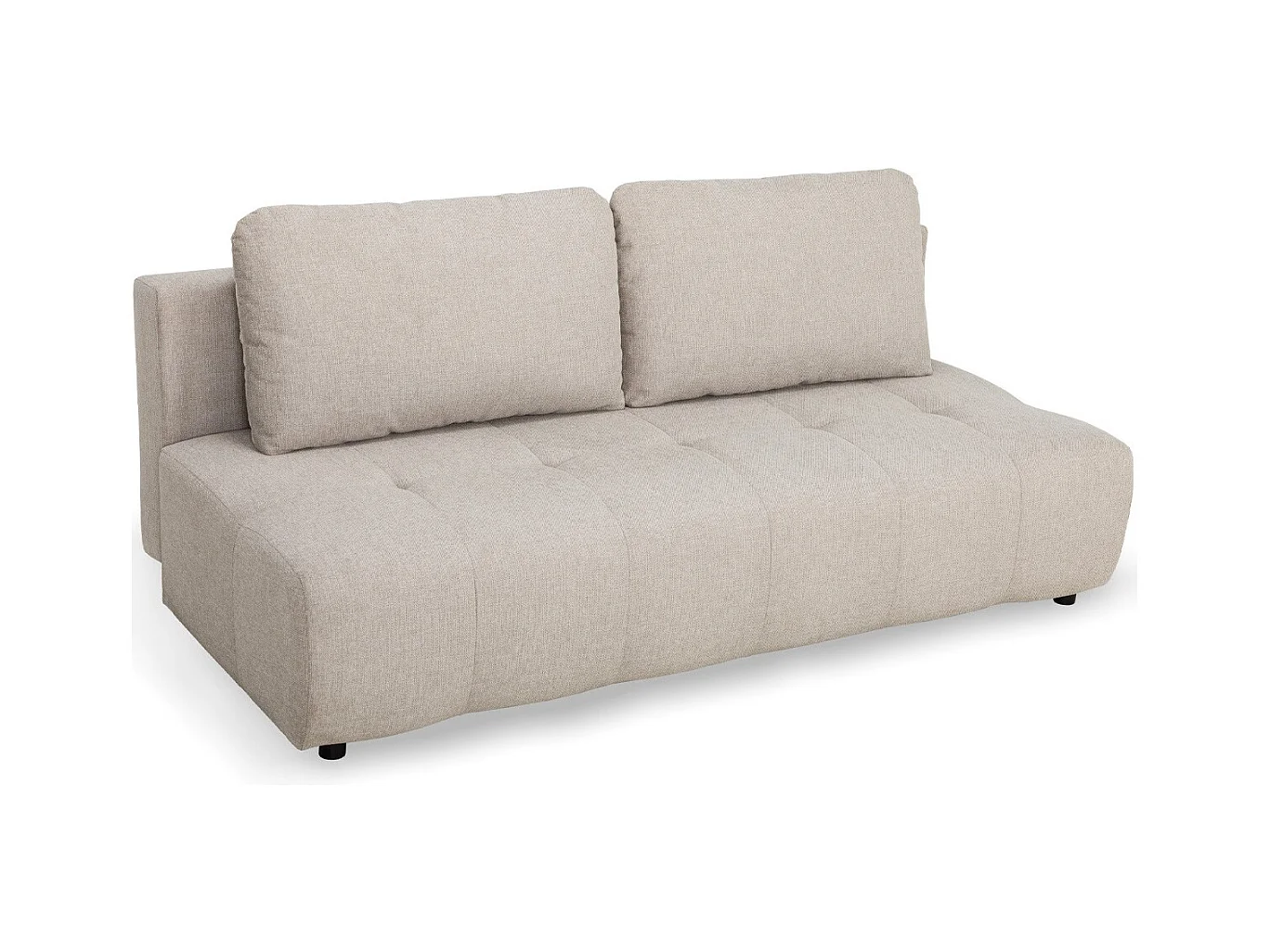 Canapé convertible 3 places en tissu beige - Sacha
