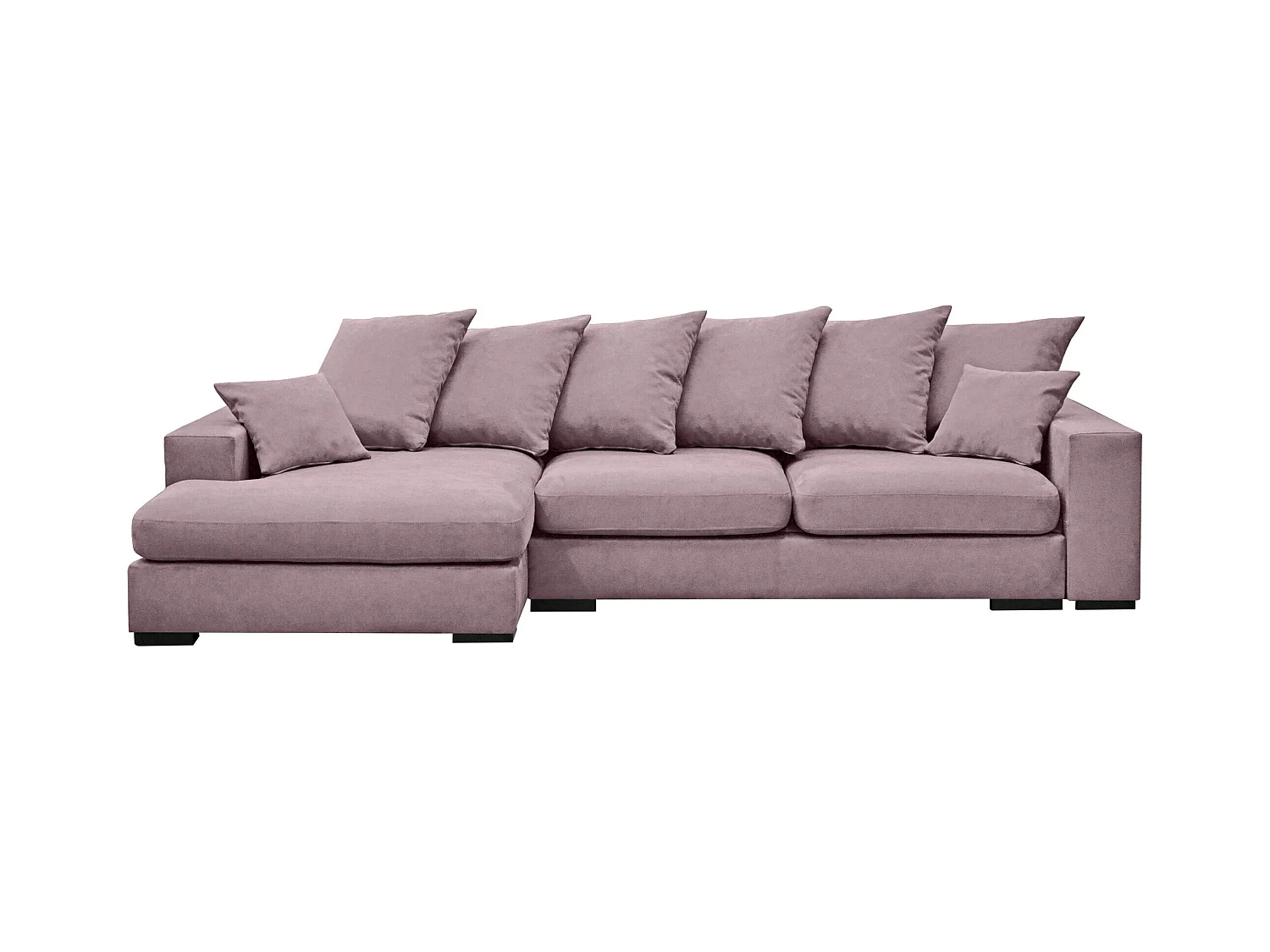 Canapé d'angle avec fonction couchage et coffre de lit, canapé en L, canapé en L tissu Gabon Riviera Gauche Violet