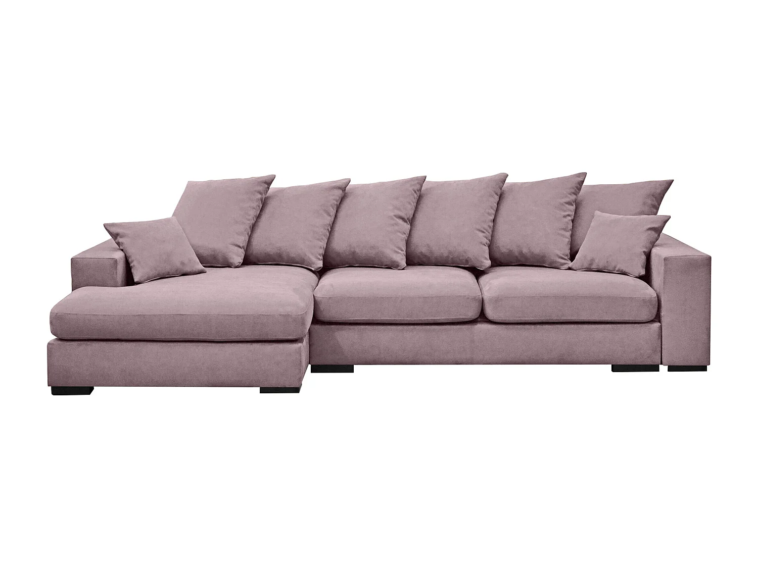 Canapé d'angle avec fonction couchage et coffre de lit, canapé en L, canapé en L tissu Gabon Riviera Gauche Violet