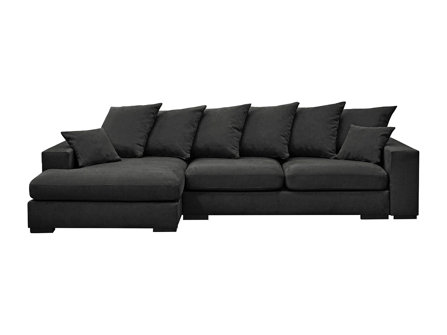 Ecksofa mit schlaffunktion und bettkasten, Sofa L-form, Couch L-form Gabon stoff Riviera Links Graphit