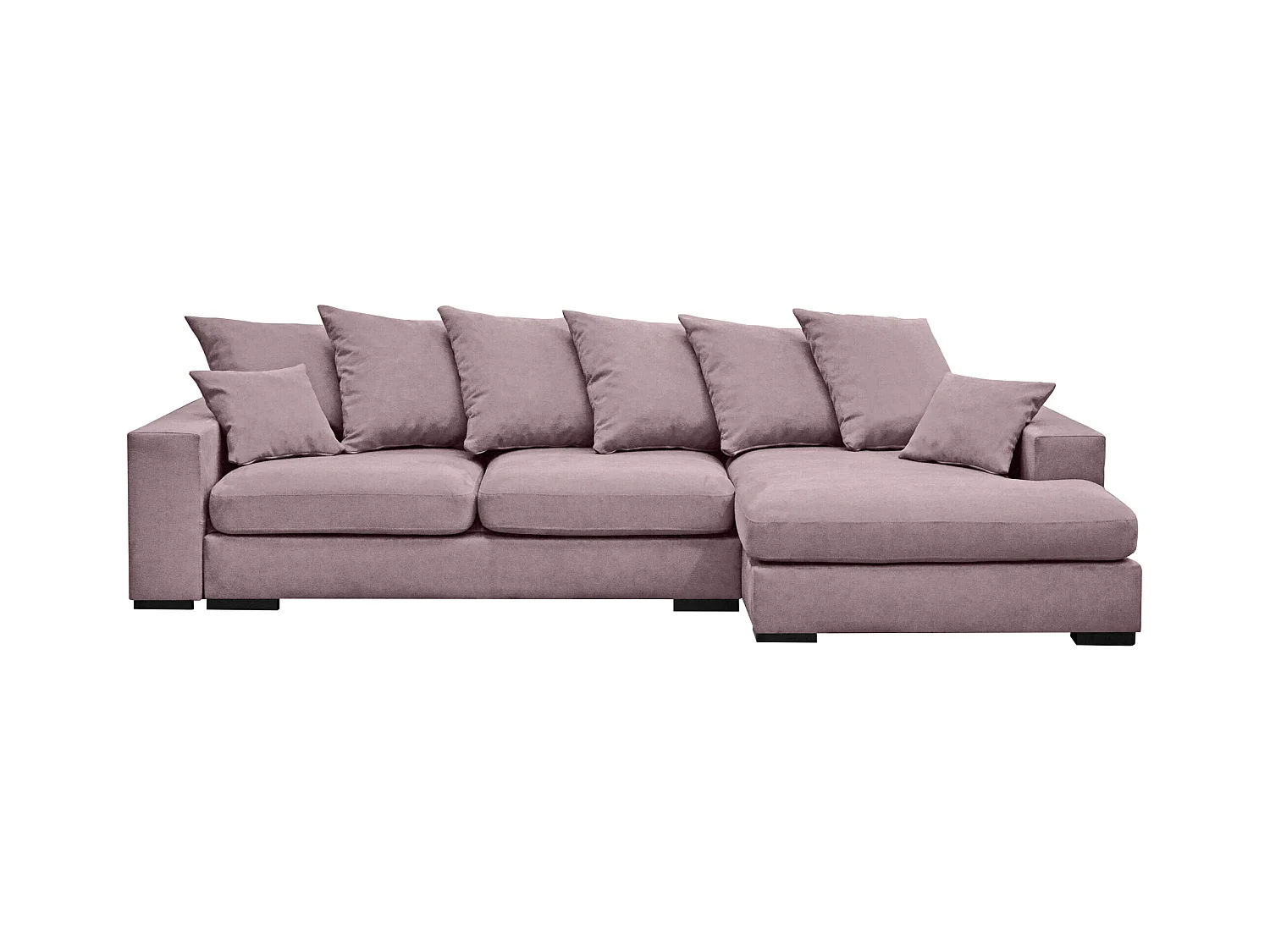 Canapé d'angle avec fonction couchage et coffre de lit, Canapé forme L, Canapé forme L tissu Gabon Riviera Droite Violet
