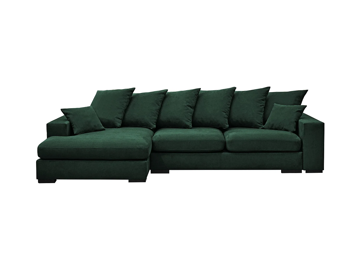 Canapé d'angle avec fonction couchage et coffre de lit, canapé en L, canapé en L tissu Gabon Riviera Gauche Vert
