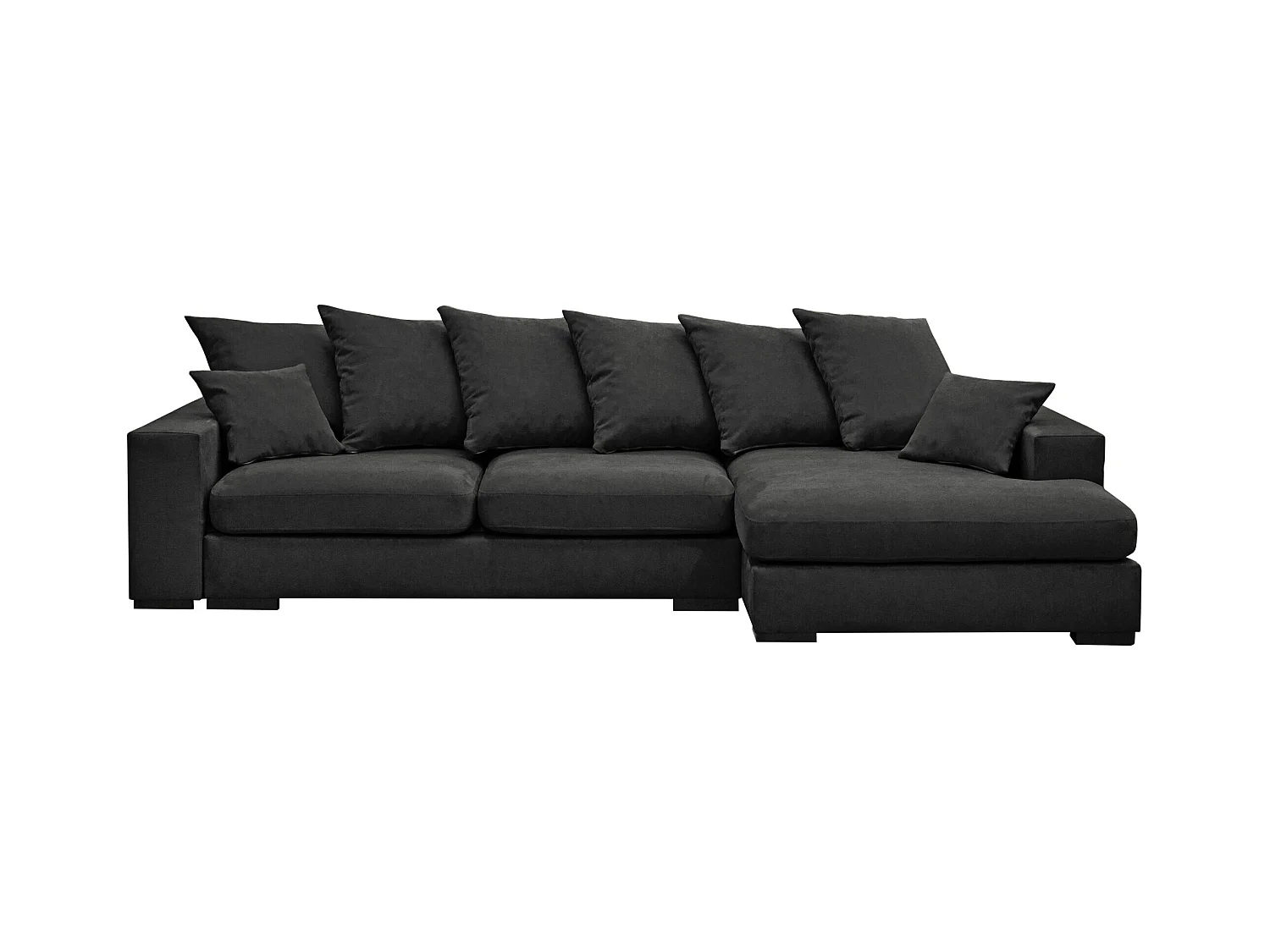 Canapé d'angle avec fonction couchage et coffre de lit, Canapé forme L, Canapé forme L tissu Gabon Riviera Droite Graphite