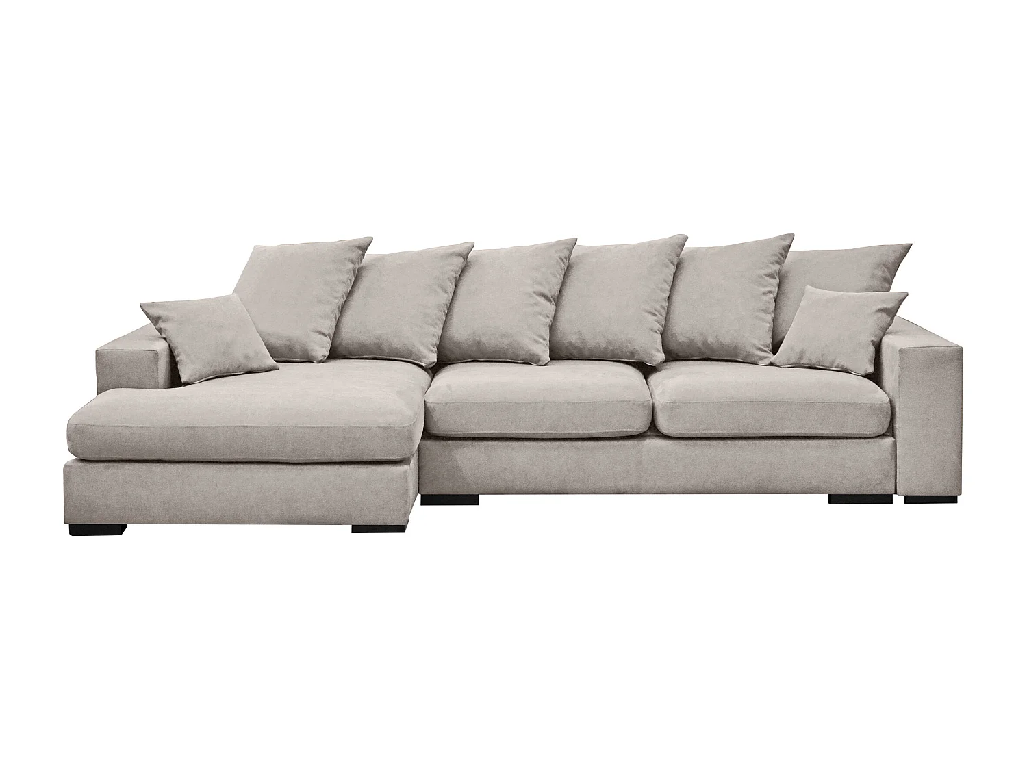 Divano angolare con funzione letto e contenitore, divano a L, divano a L tessuto Gabon Riviera Left Light Grey