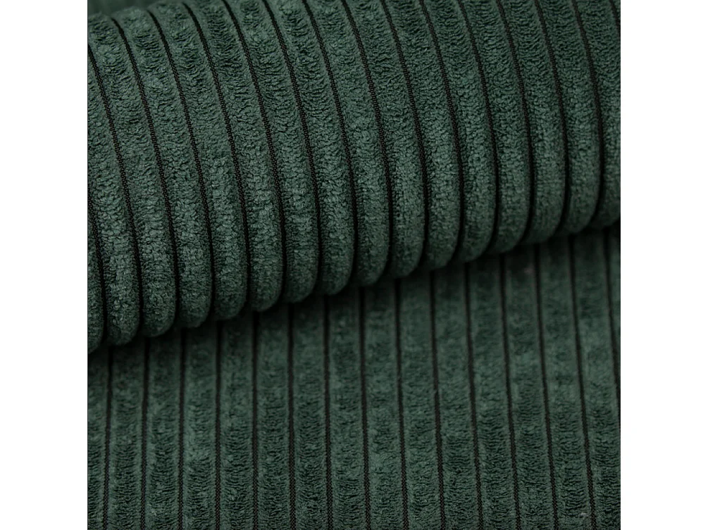 Canapé d'angle avec fonction couchage et coffre de lit Modena Round tissu Poso Green Right