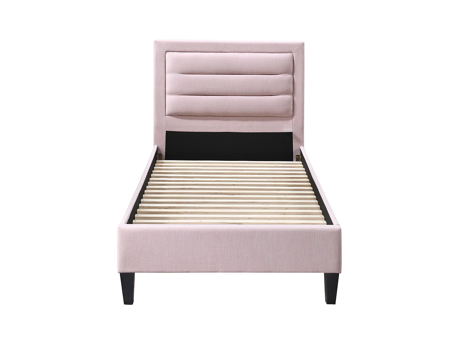 Seng 90 x 190 cm med hodegavl i rosa farge - Rosa + Madrass - MACHUPIO