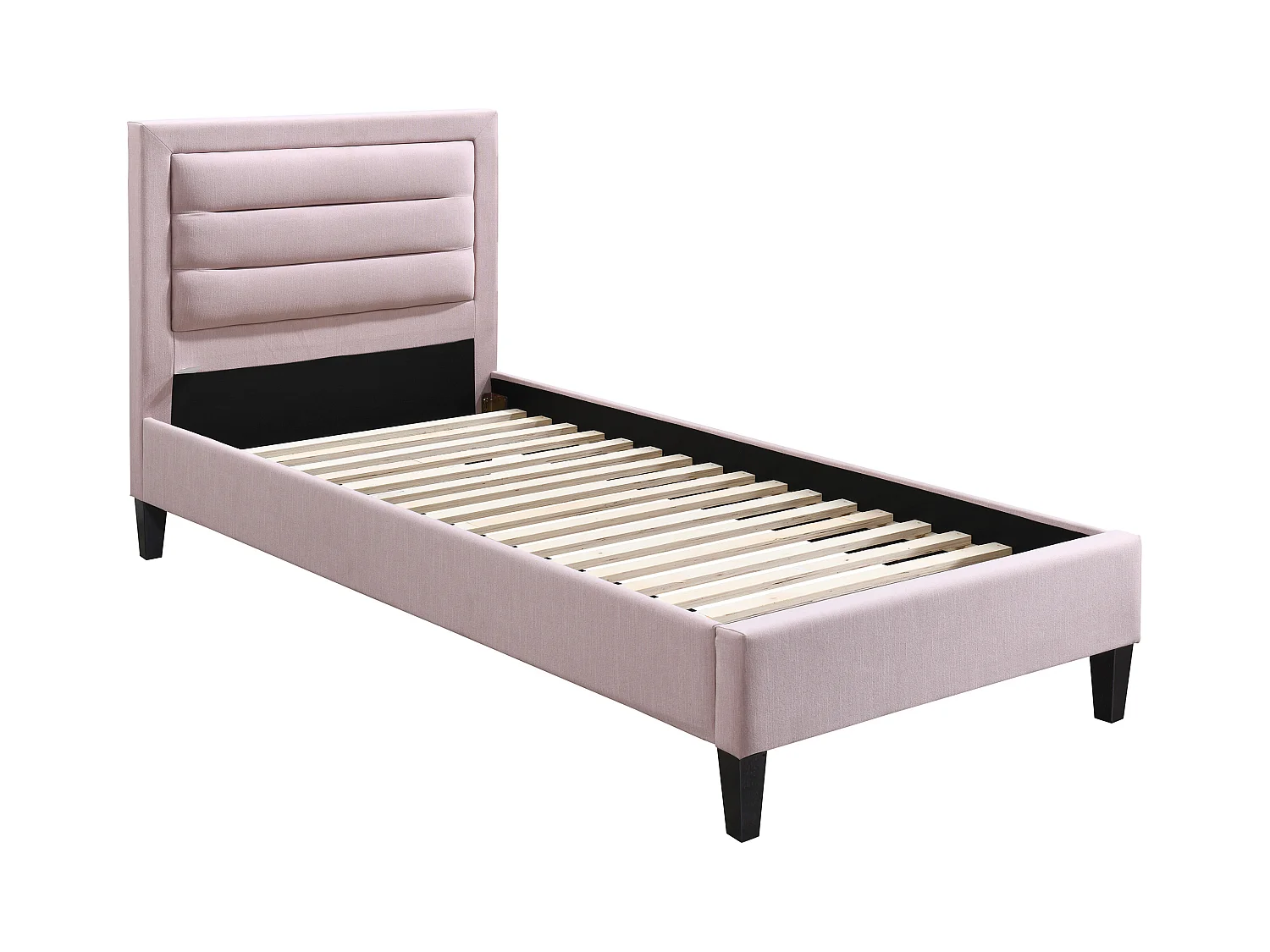 Seng 90 x 190 cm med hodegavl i rosa farge - Rosa + Madrass - MACHUPIO