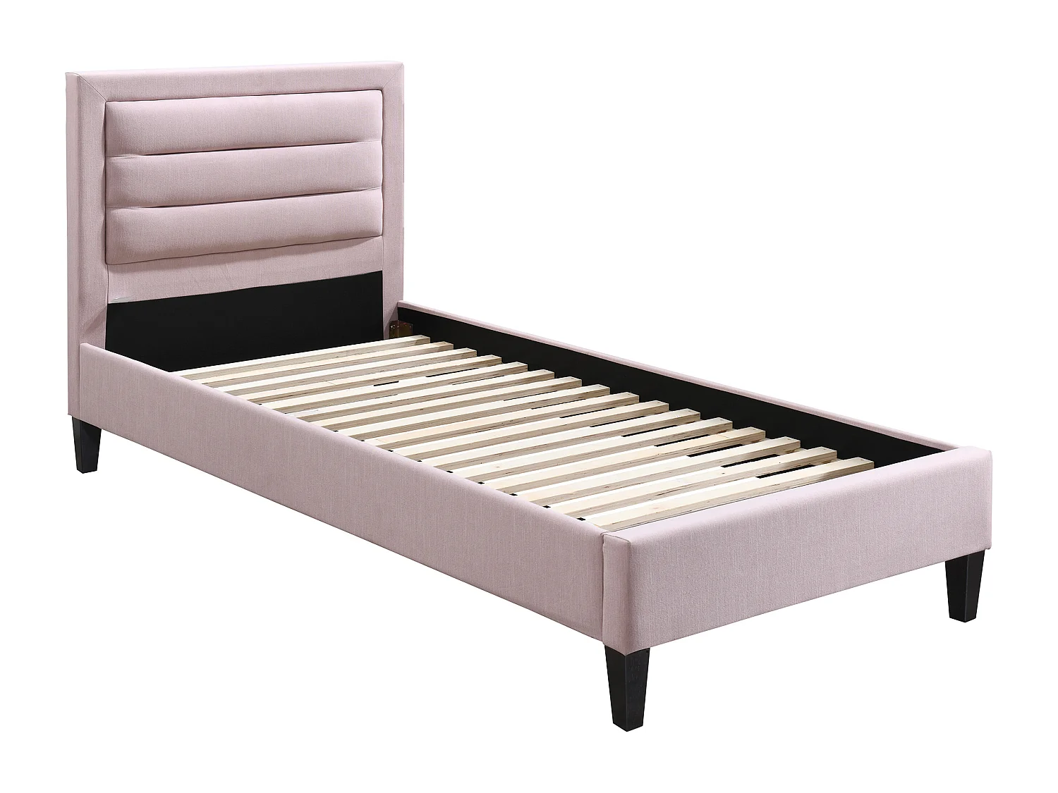 Cama 90 x 190 cm con cabecero color rosa - Rosa + Colchón - MACHUPIO