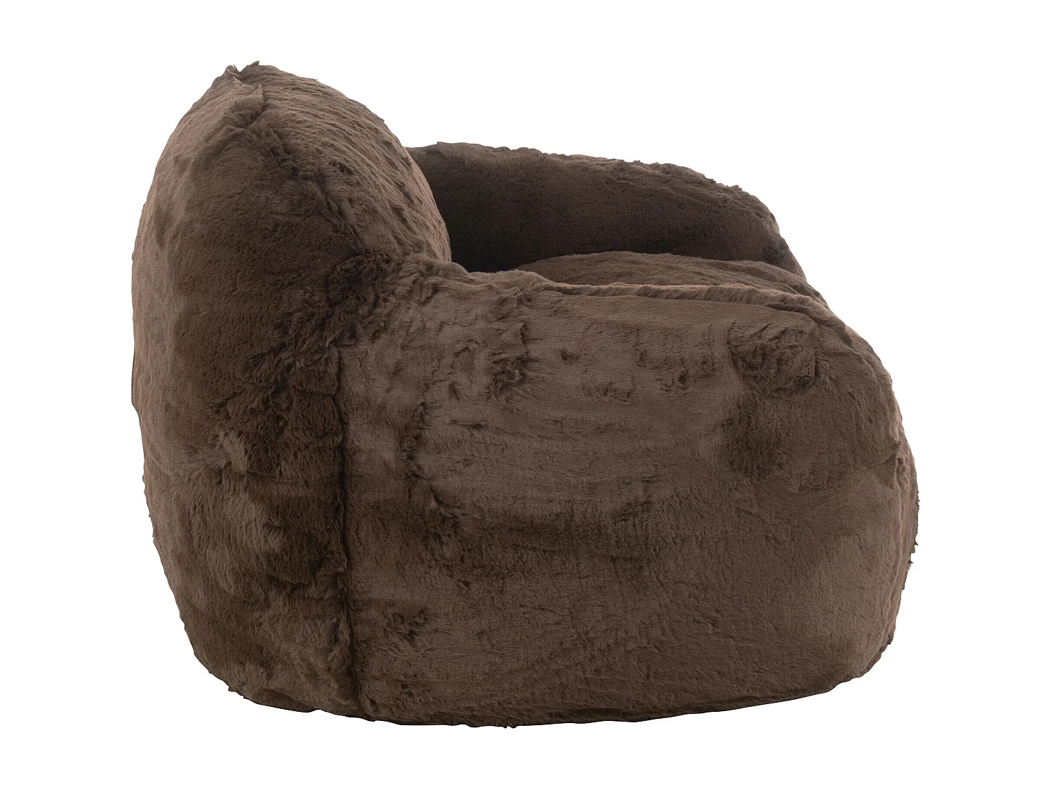 Sillón de diseño Kuty - Lujo y suavidad con efecto felpa-Color Marrón oscuro