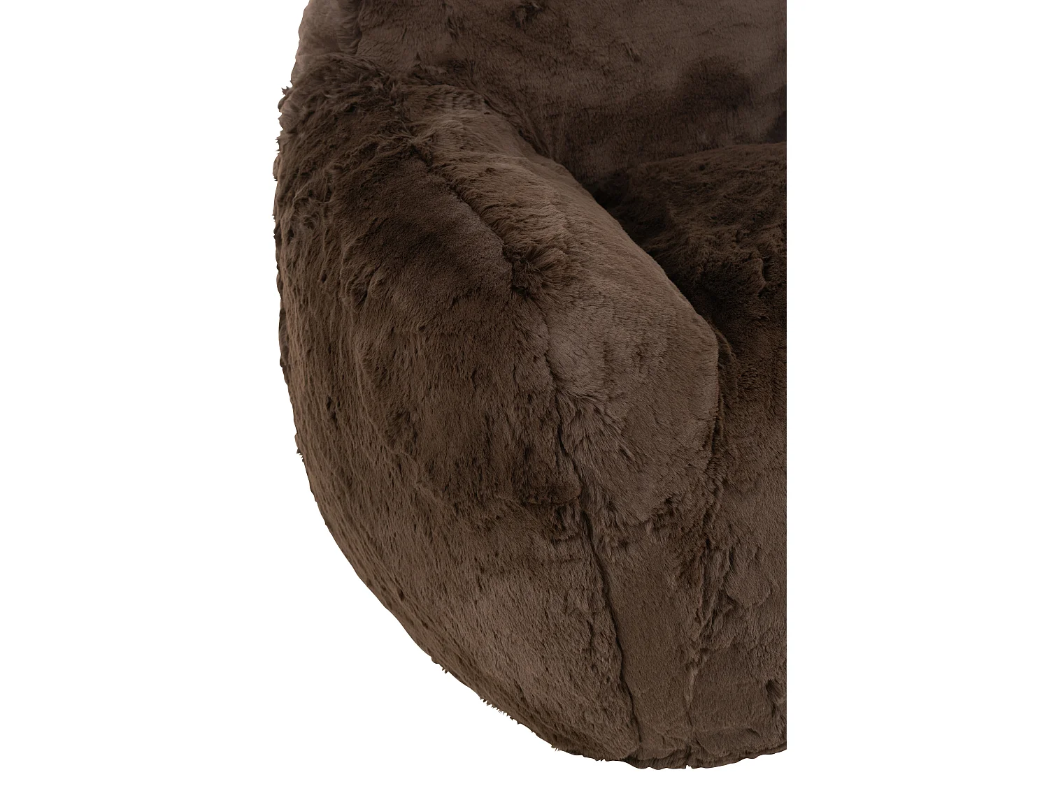 Sillón de diseño Kuty - Lujo y suavidad con efecto felpa-Color Marrón oscuro