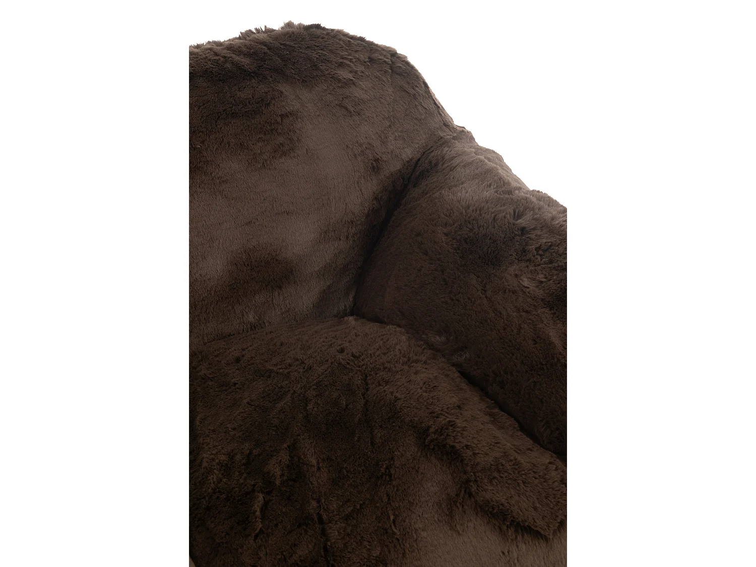 Sillón de diseño Kuty - Lujo y suavidad con efecto felpa-Color Marrón oscuro