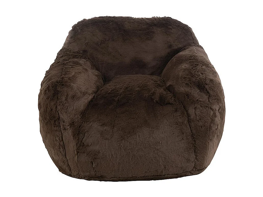 Sillón de diseño Kuty - Lujo y suavidad con efecto felpa-Color Marrón oscuro